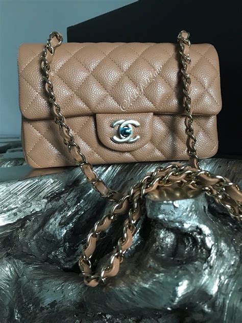 chanel mini rectangular caviar beige|Flap Bags .